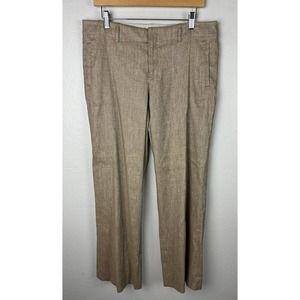 Peruvian Connection Women’s Size 12 Tan Linen Trouser Pant Career Summer Casual